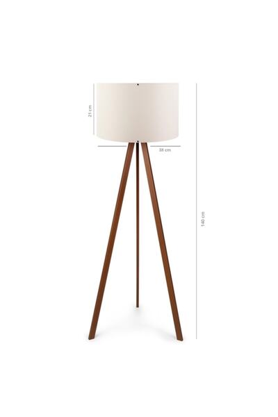 Art&Gift A&g Ahşap Tripod Lambader Kumaş Başlık Köşe Lambası