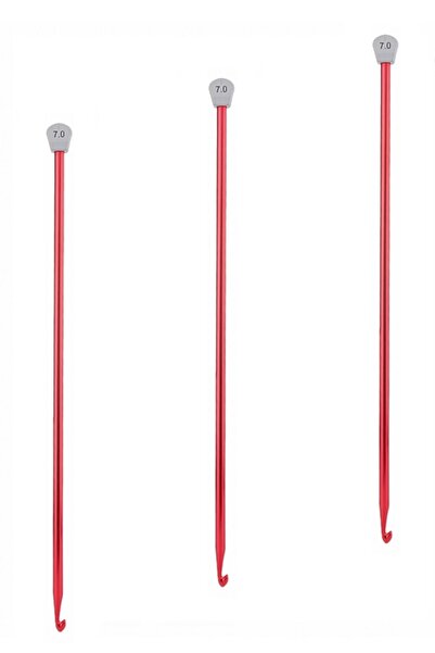 tuhafiyecimiz Gagalı Renkli Örgü Şişi 7 mm - Tunus Işi, Afgan Işi Gagalı Örgü Şişi - No: 7