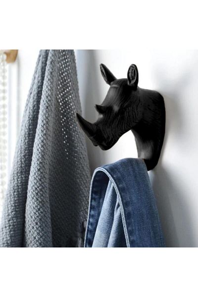 CajuArt Hanger Rhino Shape Wall Decor - Modern Wall with Key Item Decoration