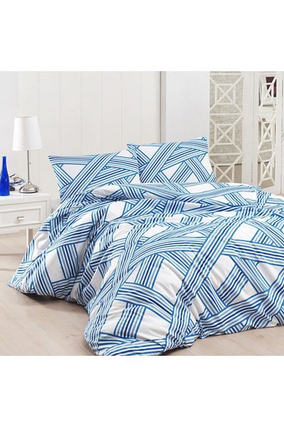 Menderes Home Avenir Blue - Set cuvertură de pilota Double Ranforce, Colecția de bumbac