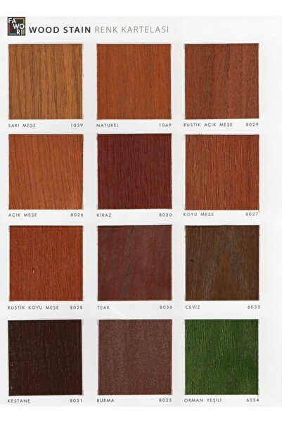Fawori Wood Stain Vernikli Ahşap Koruyucu Teak 2,5 Lt
