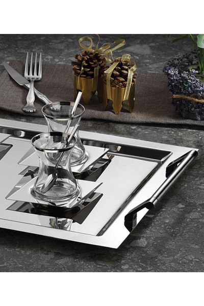 ÖzSa Home 37 Pieces Avons 18/10 Stainless Steel Tea Set