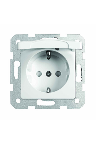 VİKO Linnera Beyaz Kapaklı Topraklı Priz