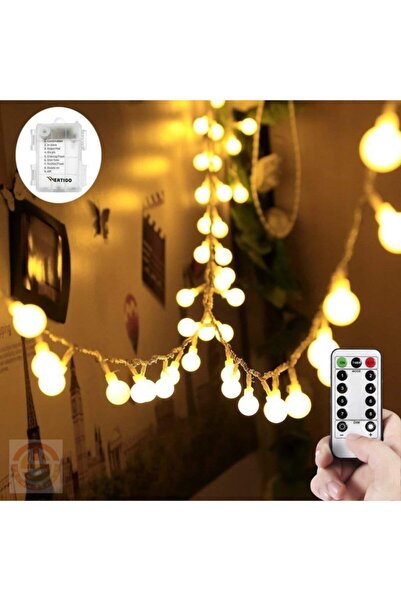 TechnoSmart 20 Ledli Kumandalı 8 Modlu Dekoratif Led Sarı Işık Pilli