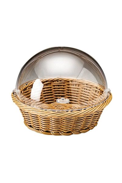 Zicco Wicker Polycarbonate Rolltop Fan with Lid Bread Fruit Storage Basket