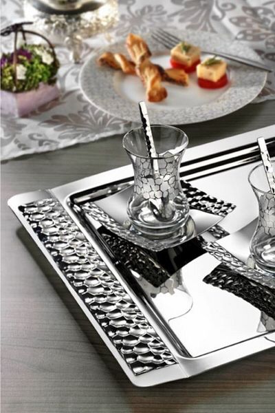 ÖzSa Home Honeycomb Tea Set 18/10 Stainless Steel 37 Pieces