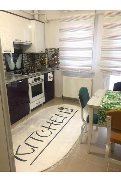 Kitchen Beyaz Mutfak Kaymaz Deri Taban, Makinada Yıkanabilir, A Kalite Ürün