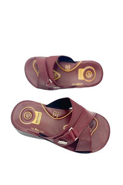 GEZER Model de papuci de femei în 4 puncte cu talpă anatomică burgundy New Season -