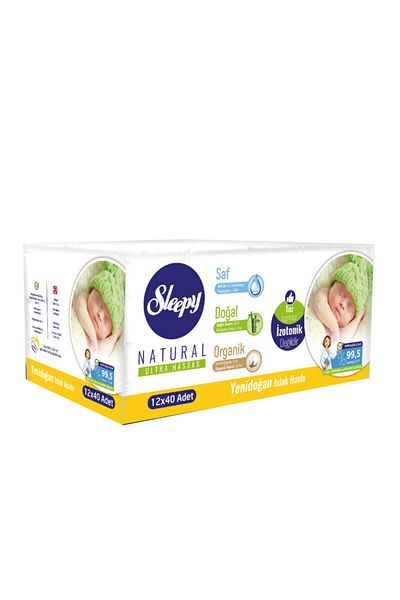 Sleepy Brand: Natural Newborn Wet Towel 12x40 Pieces Category: Wet Wipes