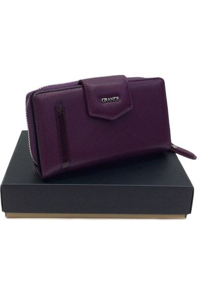 Grande 2716 Leather Women's Wallet Size 16 Cm 9 Cm Purple