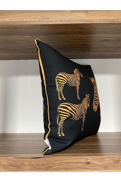 KIRLENTİM E866 Digital Printed Double Sided Patterned Throw Pillow Cover with Piping Edges