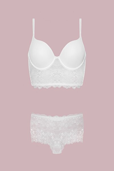 Nurteks Бюстгальтер без підкладки з шортами з мереживом