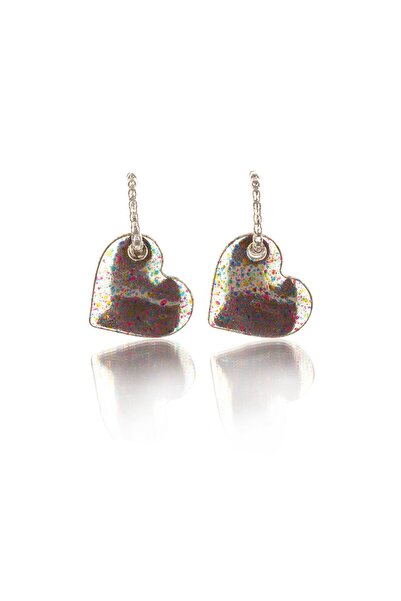 Leerybee Speckled Mixed Color Heart Earrings