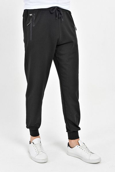 DYNAMO Men's Black Plus Size Sweatpants with Elastic Waist and Legs