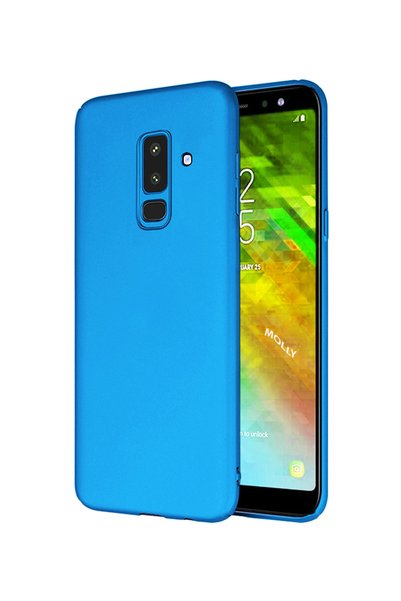 Molly حافظة سيليكون زرقاء غير لامعة متوافقة مع هاتف Galaxy A8 Plus 2018