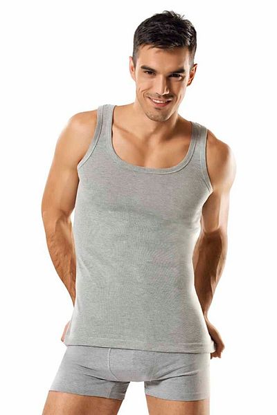Namaldı Men's 2-Piece Gray Rib Classic Strappy Sports Undershirt