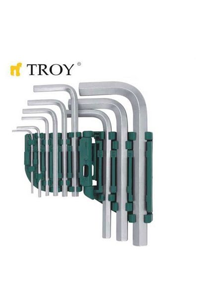 TROY 26201 Allen Key Set (flat, 9 Pieces)