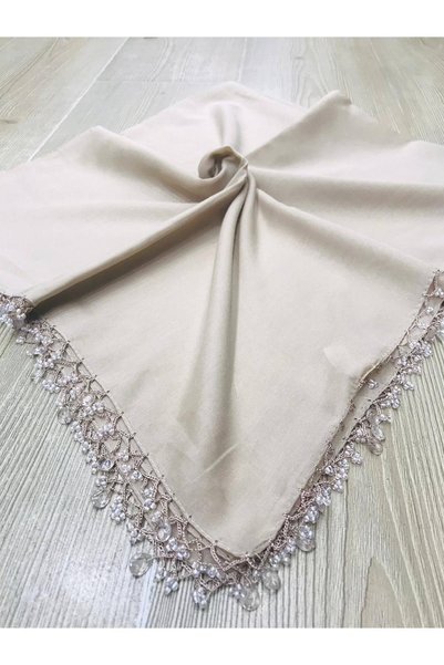 ALLURİNG THE BETTER ONE , Light Beige Straight Drop Beaded Writings