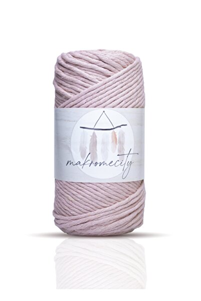 Makromecity Taranan Macrame Thread 3mm Single Twist Macrame Scannable Hobby Thread Set of 3 Ecru Mint Baby Pink
