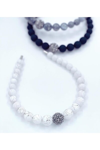 QUEEN AKSESUAR Noua tendință, aspect de marmură, perlă mare, piatră albă, cor...