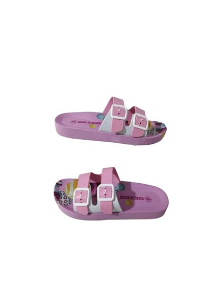 GEZER Women's Light Pink Double Buckle Non-Slip Sole Daily Walking Slippers