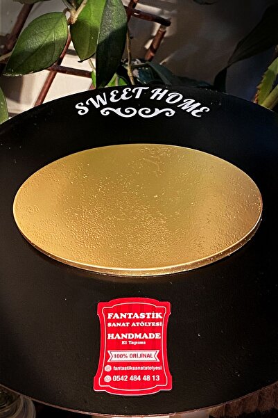 FANTASTİK SANAT ATÖLYESİ Dekoratif Hediyelik Harf Mum - Iki Adet Büyük Boy Harf Mum Ve 15 Cm X 10 Cm Altın Mum Altlığı