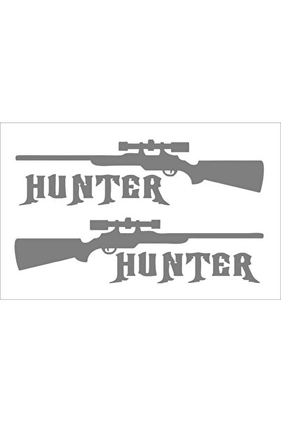 Sticker Fabrikası Hunter Avcı Silah Off Road 4x4 Offroad Sticker 2 Adet  50x1...