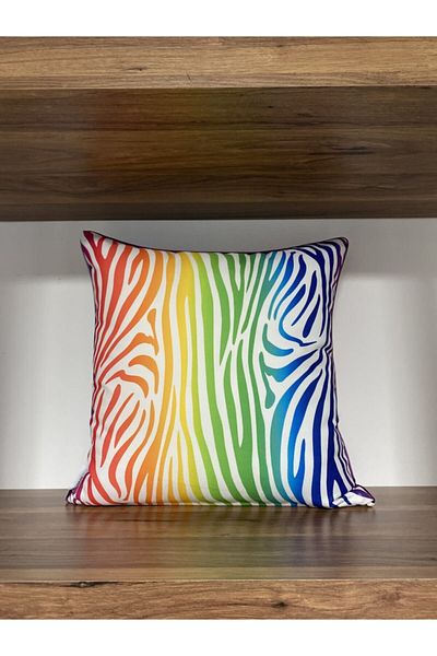 KIRLENTİM Double Sided Digital Printed Piping Throw Pillow Cover - E864