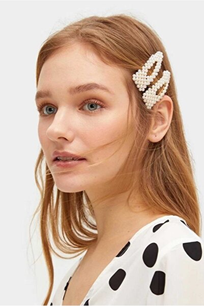 C&E Design Kadın İncili Luxury Zara Model Yan Çıt Çıt Saç Tokası 01 2'li