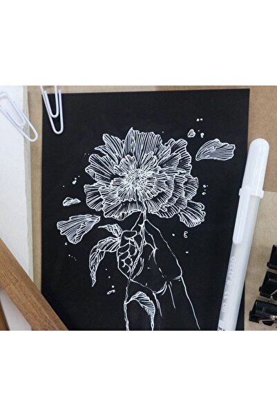 Sakura Gelly Roll Çizim Kalemi Beyaz Renk 0.8 Uç