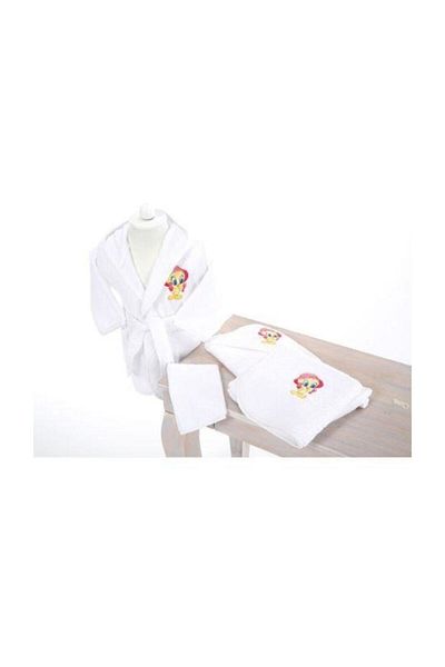 Özdilek Bachelor Embroidered Bamboo Doll Set Tweety White
