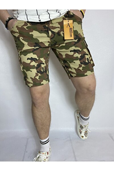 AUST JEANS Kamuflaj Kargo Cep Şort