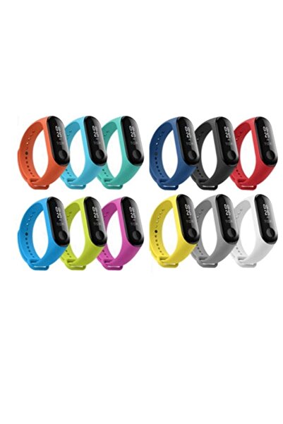 gaman Xiaomi Mi Band 3-4 Silikon Kordon 12 Li Set Kombin