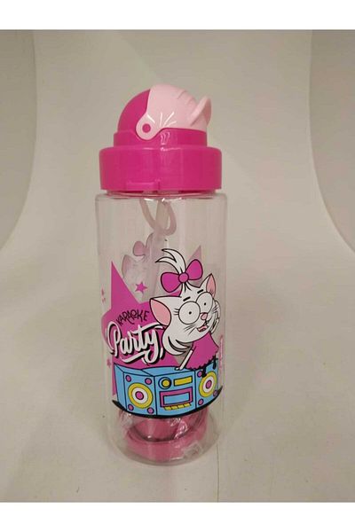 Renga Kral Şakir 500 Cc Pink Water Bottle with Straw
