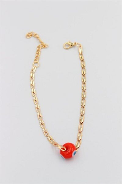 Entrendi Cansus Women's Red Beaded Anklet