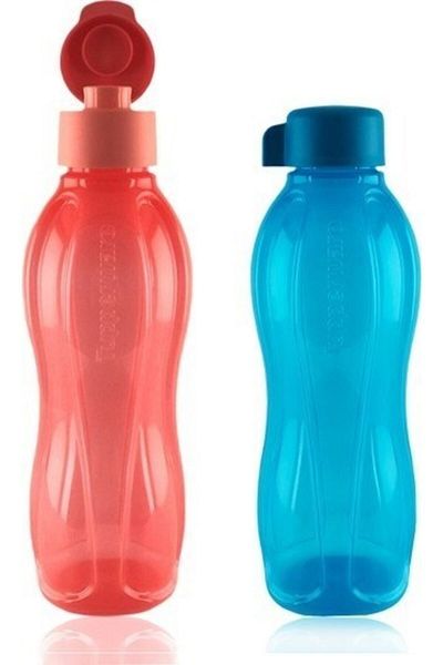 Tupperware Coral Eco Bottle 750 Ml And Blue Water Bottle 750 Ml