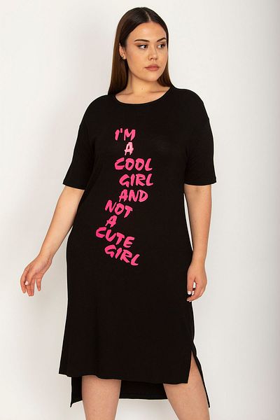 Şans Große Größen in Kleid - Schwarz - Jerseykleid