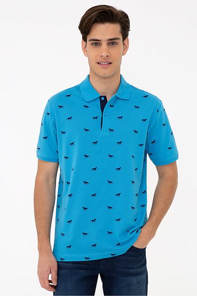 U.S. Polo Assn. Tricou albastru pentru bărbați