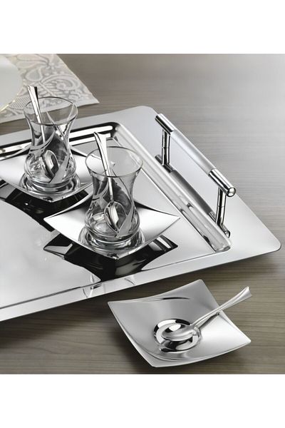 ÖzSa Home 37 Piece Stainless Steel Tea Set - 18/10
