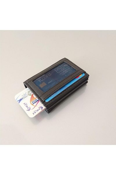 MKM MAN Mkm Black Color Magnetic Men's Wallet with Button Card Holder Feature
