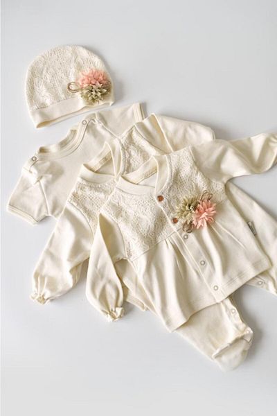 Bebbemini Baby Girl Beige Natural Organic Hospital Release 1655