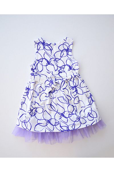 Çikoby Girl's Tutu Detailed Summer Waist Ribbon Dress
