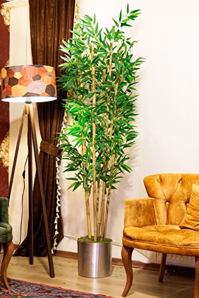 İremÇiçekçilik Yapay Bambu Metal Saksida 7 Govdeli Yapay Ağaç