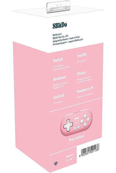 8Bitdo Pembe Zero 2 Bluetooth Oyun Kolu Nintendo Switch, Pc, Mac Os, Android