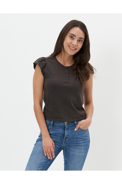 AMERICAN EAGLE Grey Woman / Girl T-Shirt U-1533-8749