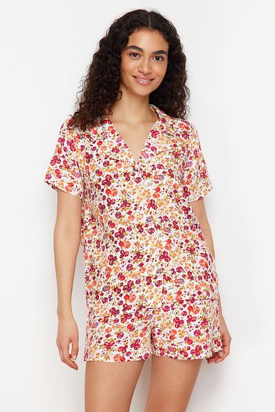 Trendyol Collection Multicolor Floral Viscose Woven Pajama Set with Shorts Thmss24Pt00294