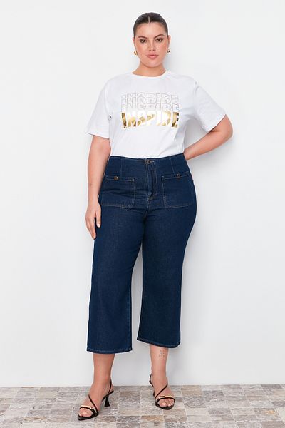 Trendyol Curve Kék Culotte Fit farmer farmer TBBSS24CJ00021