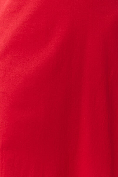 Trendyol Curve Letnia czerwona pojedyncza koszulka 100% bawełny sukienka w dużym rozmiarze