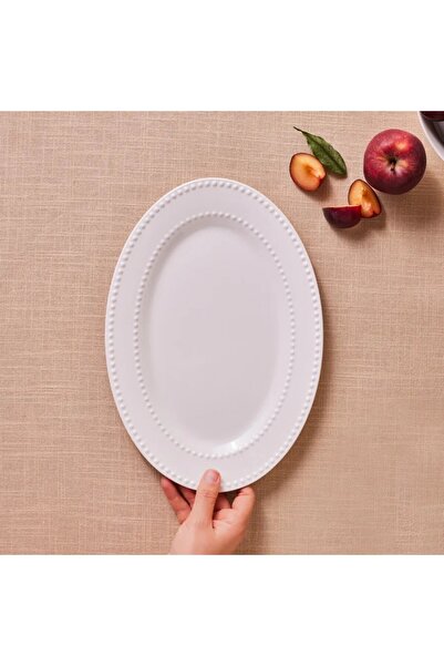 Karaca Cody Ovaler Teller 35 cm ideal für geschmackvolles Servieren und den täglichen Gebrauch