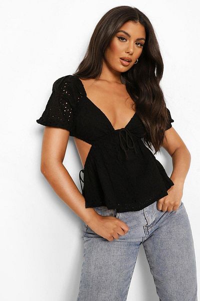 BOOHOO بلوزة نسائية سوداء